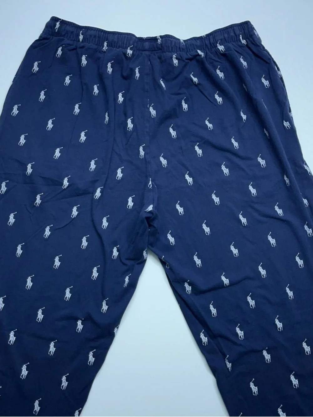 Polo Ralph Lauren Pajama Sleep Pants Mens Size Medium Navy Blue All-over Print